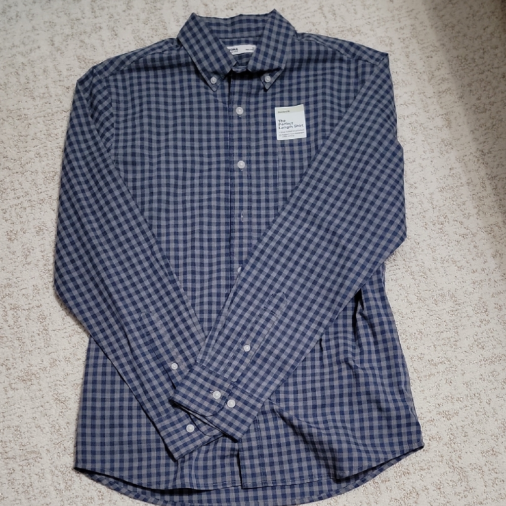 Sonoma Men's Blue Checkered Button Down Shirt